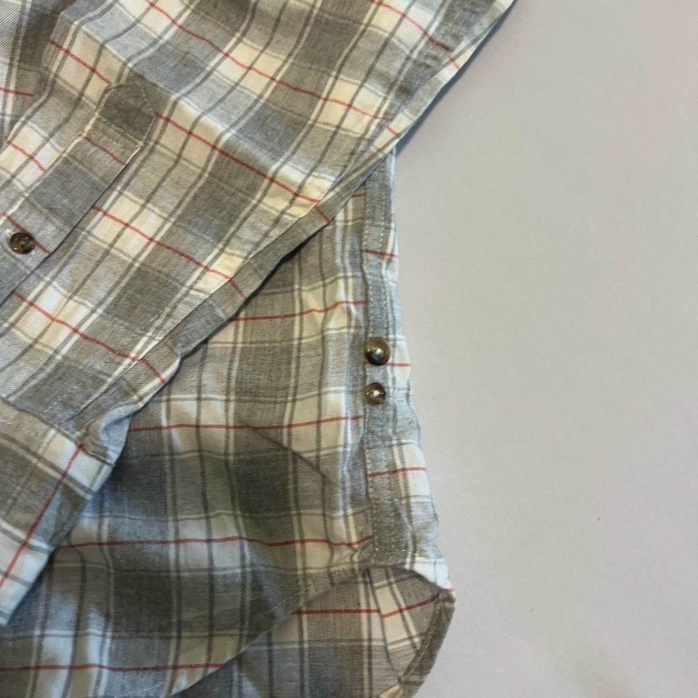 J. Crew Re-imagined white plaid button down shirt S - Picture 3 of 8